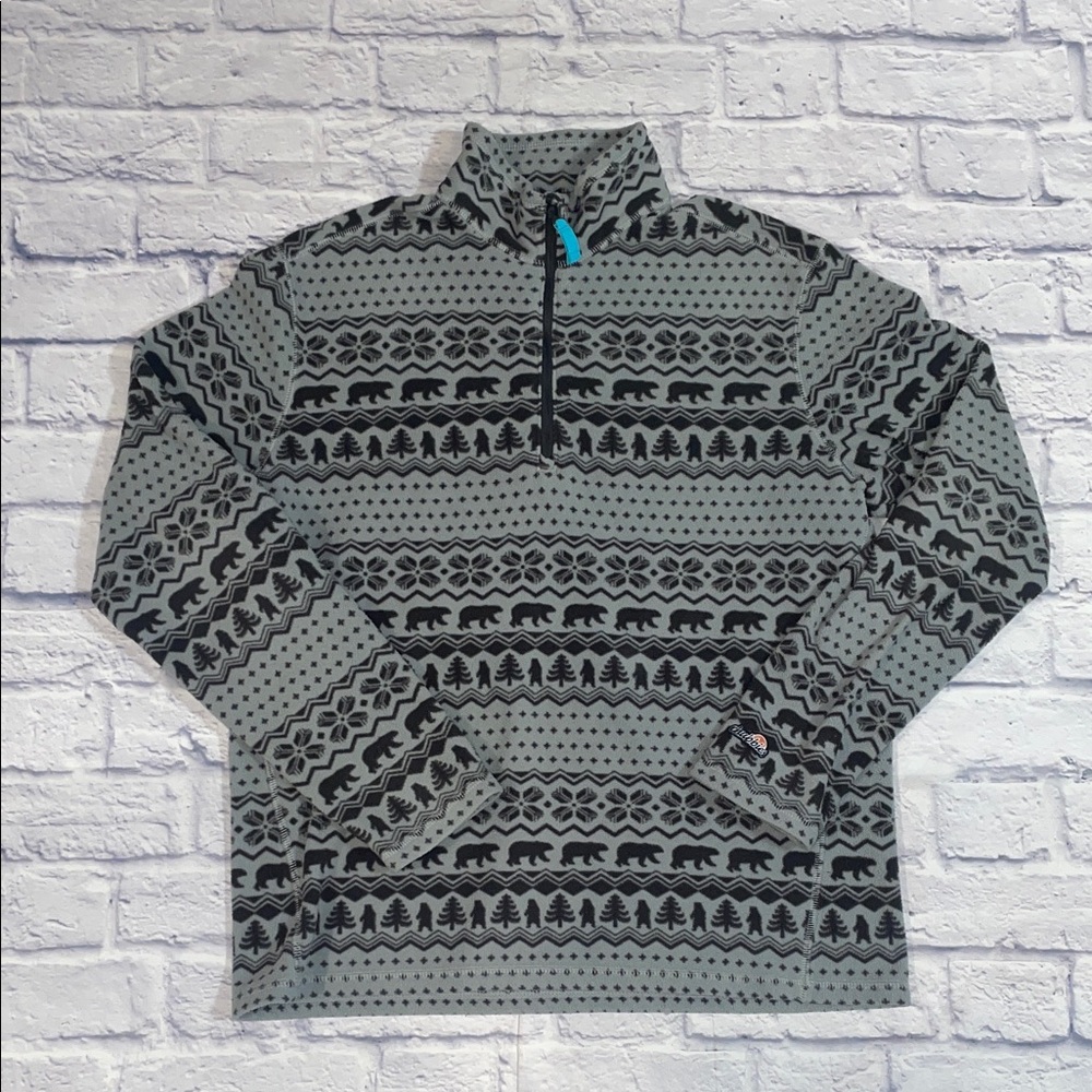 Chubbies Black and Gray Zip Up Sweater